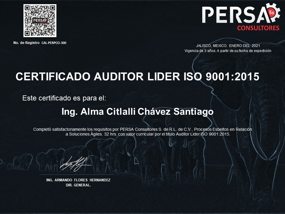 Certificación Auditor Líder Persa Consultores